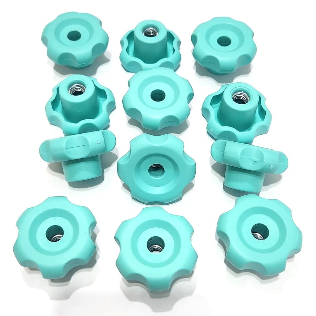 Manípulo Femea 8mm Rosca M8 Margarida VERDE ÁGUA para Estante Prato de Bateria 50 un AQUAMARINA AZUL TIFFANY