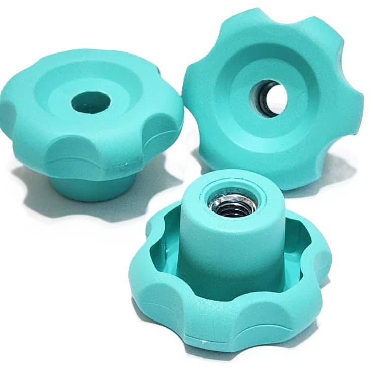 Manípulo Femea 8mm Rosca M8 Margarida VERDE ÁGUA para Estante Prato de Bateria 03 un AQUAMARINA AZUL TIFFANY