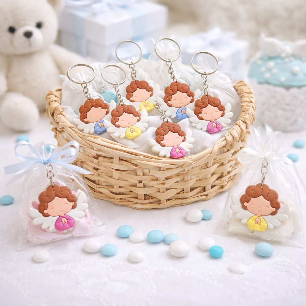 Chaveiros Anjinhos – Lembrancinhas para Chá de Bebê, Batizado e Festas