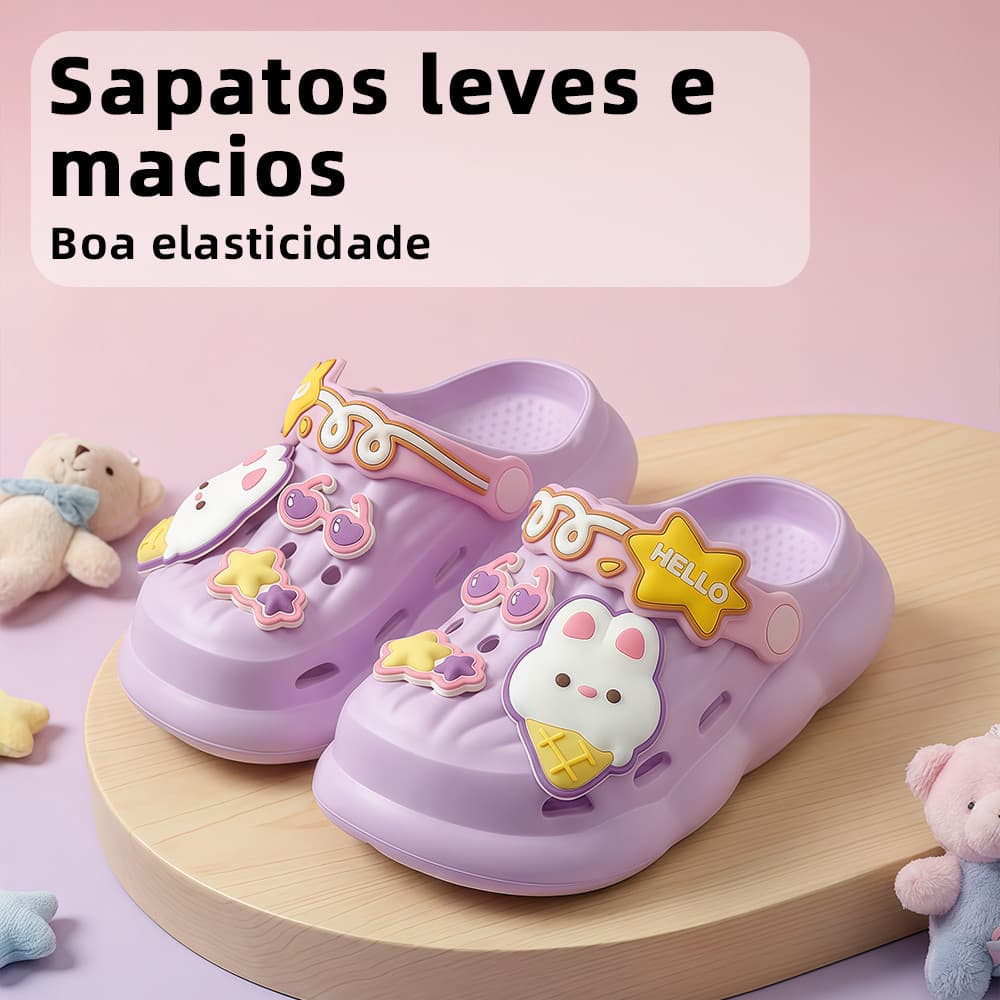 Babuche Sandália unissex ultraleve EVA macio antiderrapante bottons acessórios elegantes rotinas e caminhadas longas