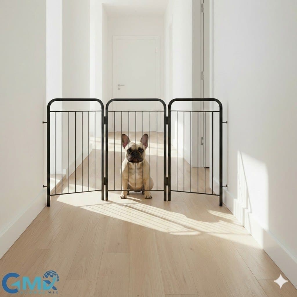 Grade de Proteção Pet AÇOMIX 105cm Cercado Portátil para Porta com Parafusos