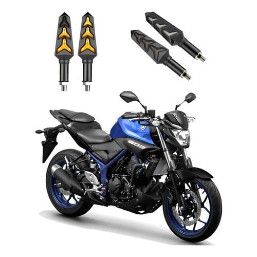 Kit 4 Seta Led Sequencial Yamaha Mt 03 2016 2017 2018 2019 Preto