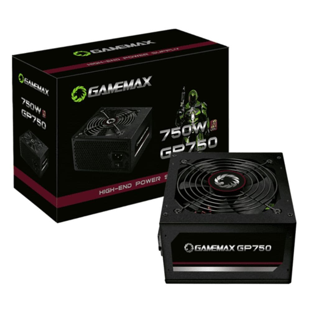 Fonte ATX Gamemax 750W GP750 com Cabo PFC Ativo 80 Plus Bronze Preto