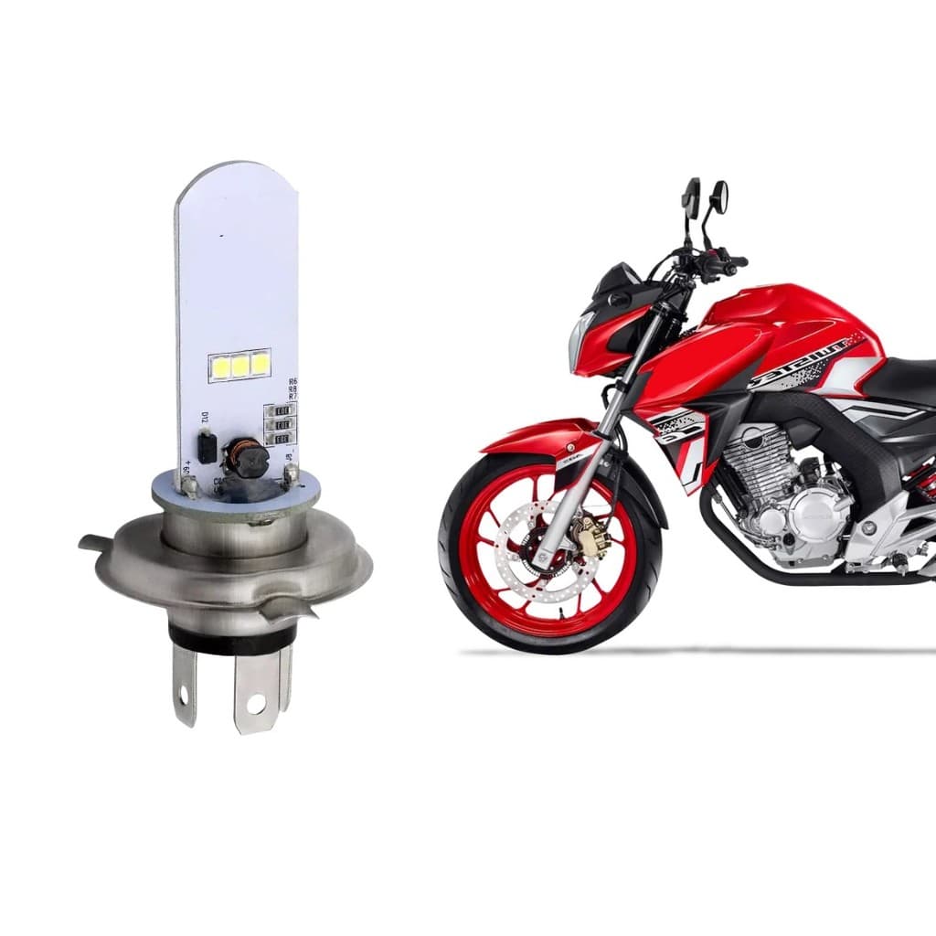 Lâmpada Farol Super Led Moto Honda CB 250 Twister H4 6500K