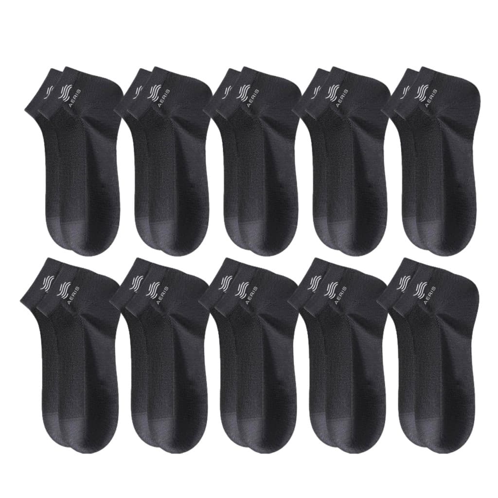 Kit Meia Invisível AERIS 10 Pares Meia Barco Seda Gelo Curto Dry Fit Conforto E Esporte