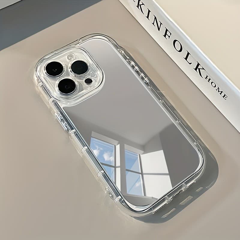 Capa De Telefone Espelhada De Maquiagem Prateada Reflexiva Para iPhone 17 11 12 13 14 15 16 Pro Max X XR XS 7 8 Plus 16e