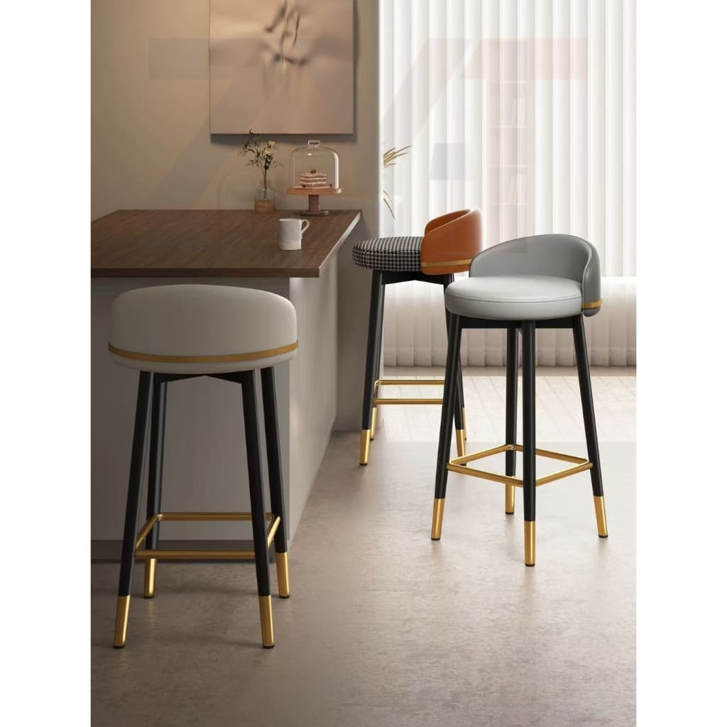 2 duas cadeiras Banco alto Balcão de bar um banco alto Encosto para casa Cadeira de perna Banco de bar alto Moderno