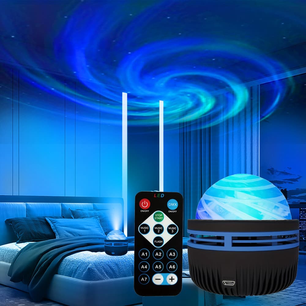 Projetor Estrela LED Rotativa Onda Oceânica e Nebulosa Luz Nocturna Romântica para Festa e Christmas Gift