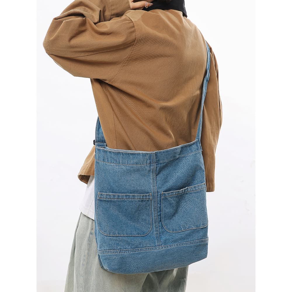 Bolsa jeans feminina 2025 novo estilo diário Commuter All-Match bolsa de pano ombro bolsa mensageiro senhoras sacola ver
