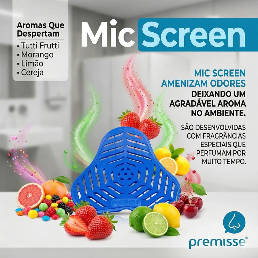3 Tela Aromatizante Premisse para Ralo e Mictório - Fragrâncias para Banheiro e Casa