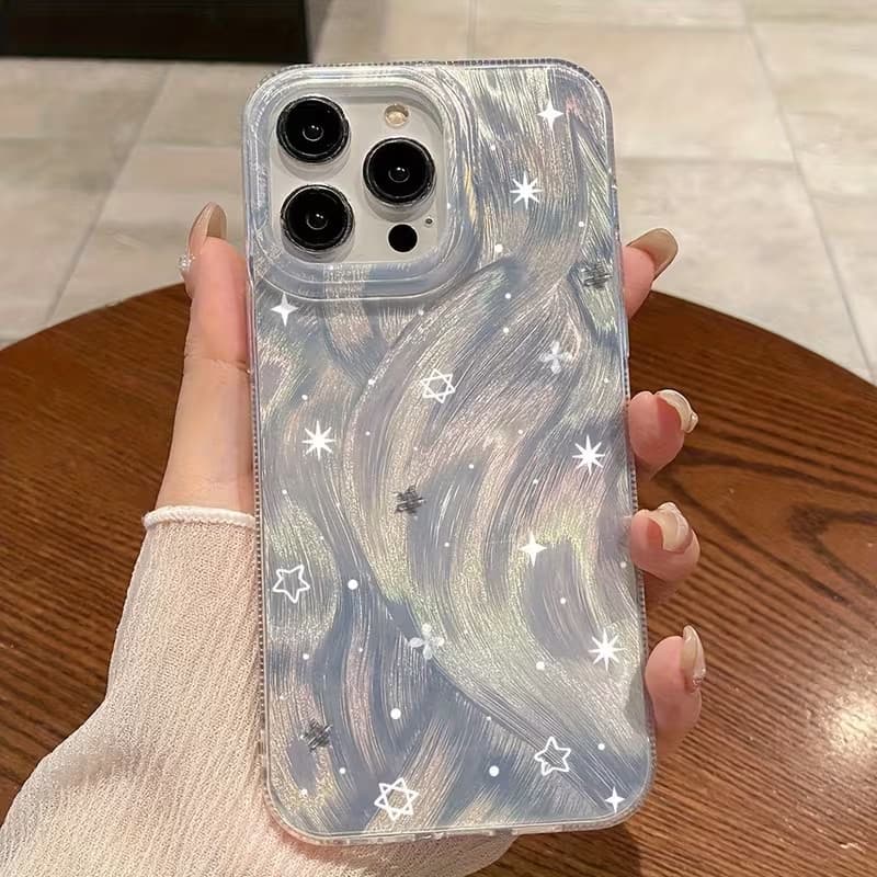 Capinha Capa Para iPhone XR XS MAX 7 8 14 15 16 Plus 11 12 13 14 15 16 17 Pro Max À Prova de Choque Padrão de estrela