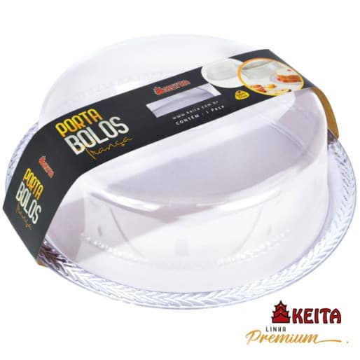 Boleira Grande Porta Bolo Trançado em Acrílico Cristal K15