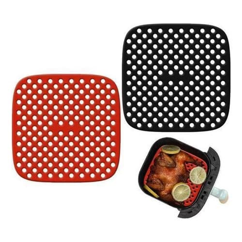 Tapete Quadrado De Silicone Reutilizável Para Air Fryer