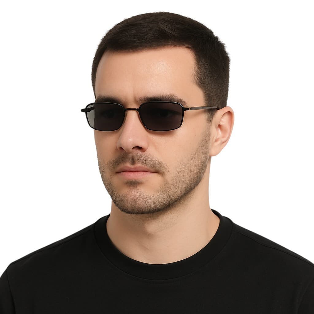 OFERTA Óculos de Sol Retangular Feminino E Masculino, Lente Com Proteção Solar Uv400 Aro Completo Em Metal Retro