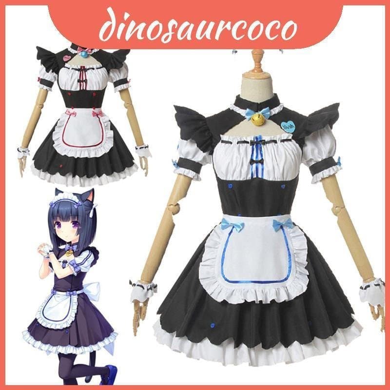 Fantasia de Empregada para Gato Vanilla Chocola, Material Perfeito, Detalhes Respiráveis MQSI