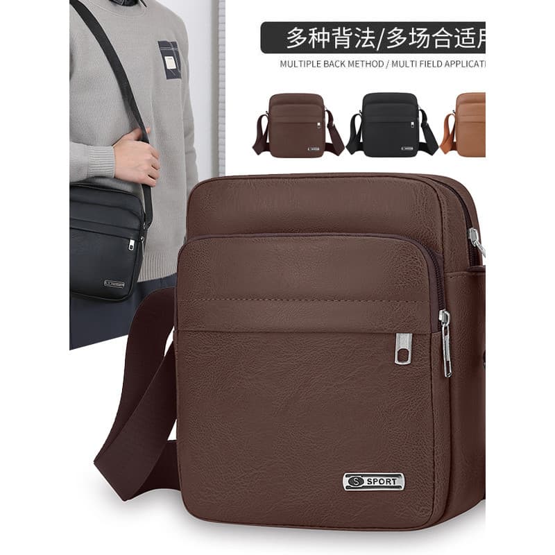 Bolsa mensageiro masculina, mochila de negócios de grande capacidade, nova bolsa de ombro masculina de negócios, couro p