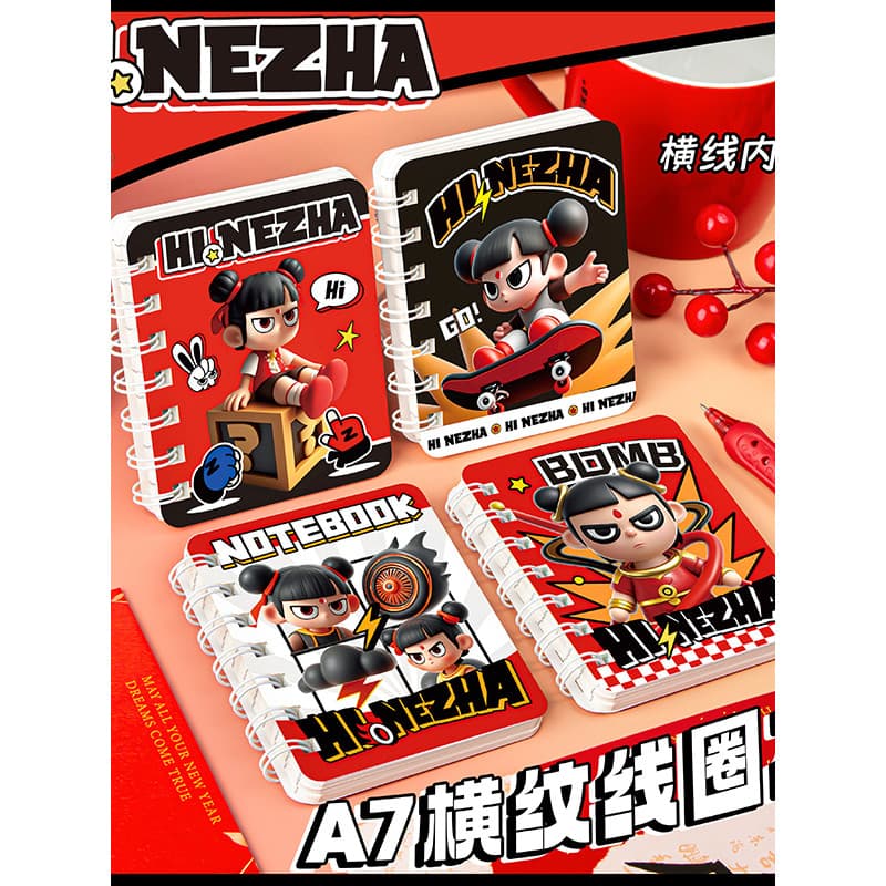 Um a7 Cartoon bobina caderno tamanho pequeno bolso bloco de notas portátil trabalho registro bloco de notas notebook