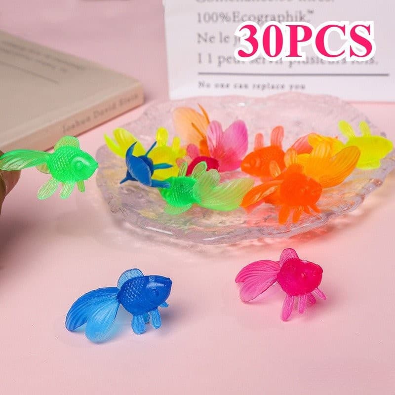 30 Pçs 10 Simulado Peixinho 5cm Translúcido Ambientalmente Amigável Borracha Macia PVC Modelo Animal Marinho Conjunto Br