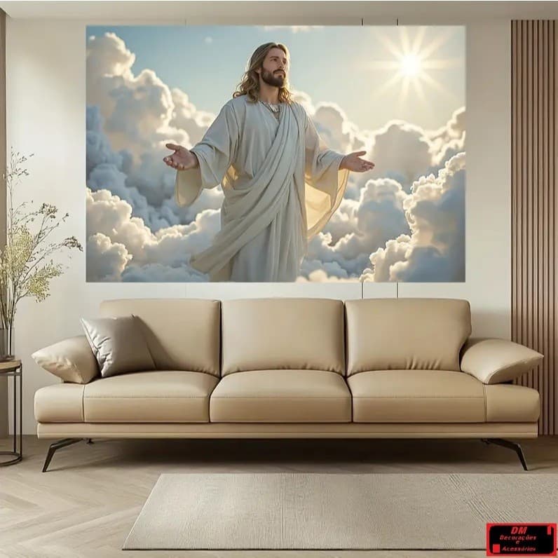 Quadro Decorativo Jesus Cristo Religioso 1 Tela Grande Decoração para Sala Igreja Quarto