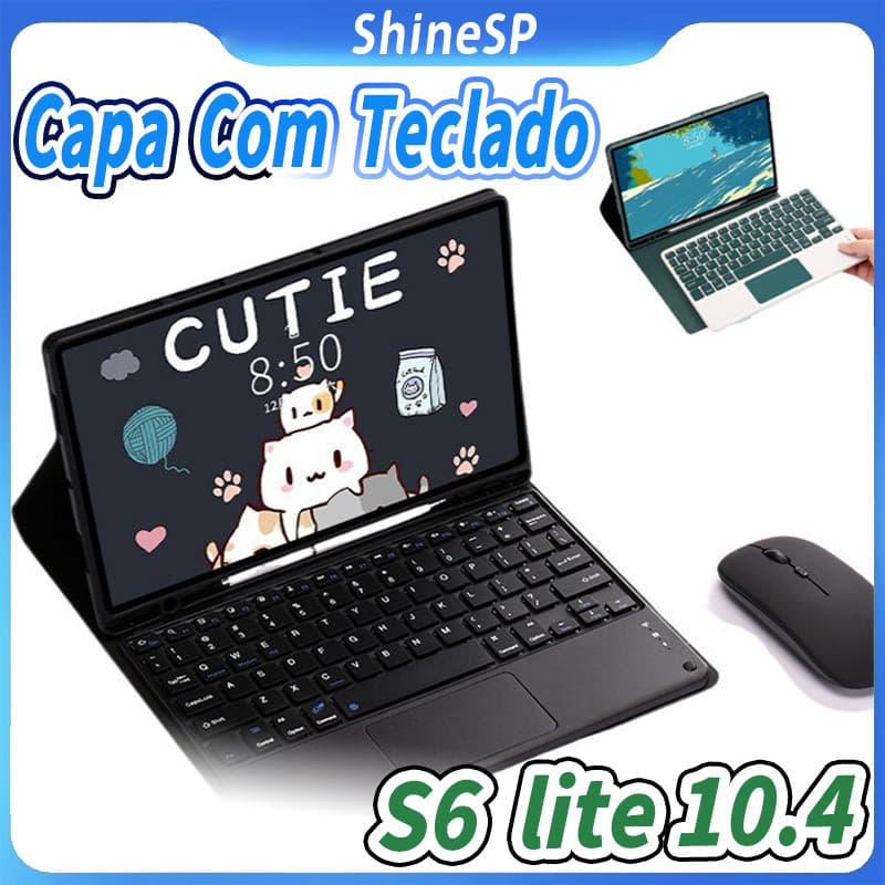 Capa Tablet Com Teclado Bluetooth Tab S6 Lite 10.4” Polegadas