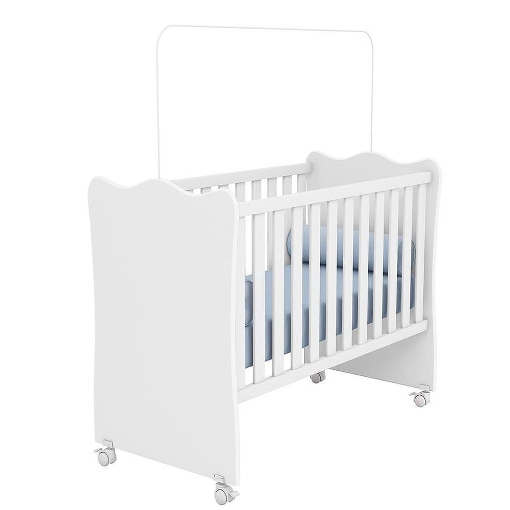 Berço Simples Quarto Infantil Bebê 4 Rodinhas/Rodízios Doce Sonho 1