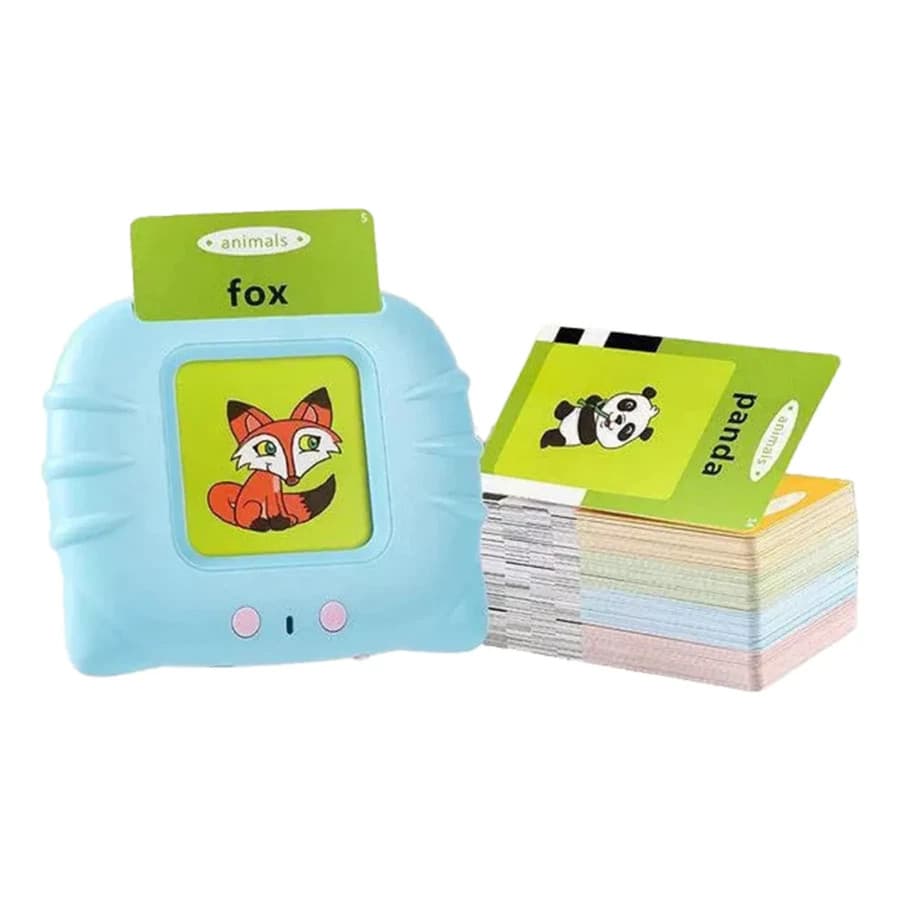 Leitor De Cartões Em Inglês E Português Brinquedo Eletrônico Infantil 112 Cards kids total 224 Palavras Educativo