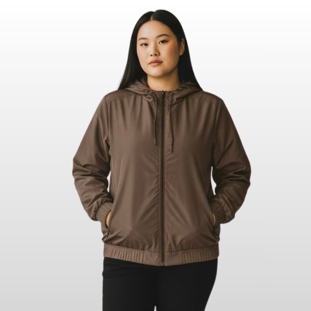 Jaqueta Corta Vento Plus Size Safira Feminina c/ Capuz Removivel