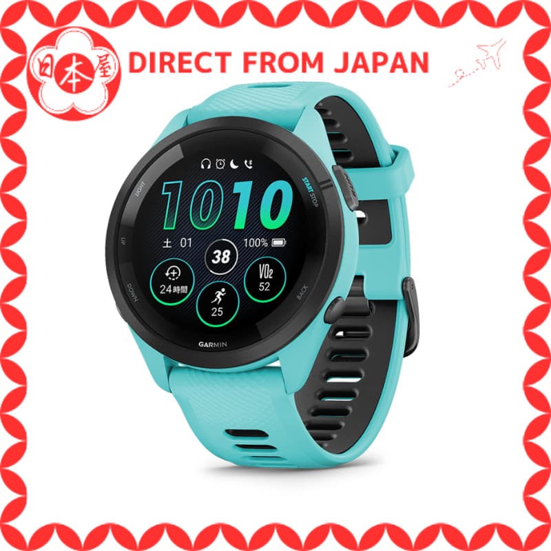 [Direto do Japão] GARMIN GPS relógio de corrida Forerunner 265 Music Aqua - versão oficial do Japão