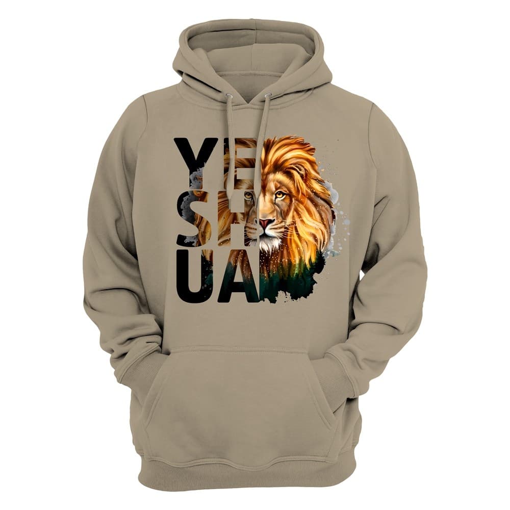 Moletom Canguru Cristão Estampado YESHUA LEAO DE JUDA Blusa de Frio Religioso Masculino Feminino