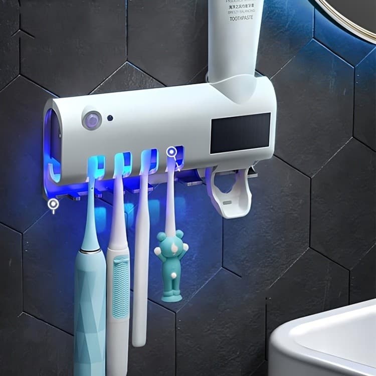 Suporte Escova De Dentes Esterilizador Com Luz UV Antibacteriano Decoracão Banheiro