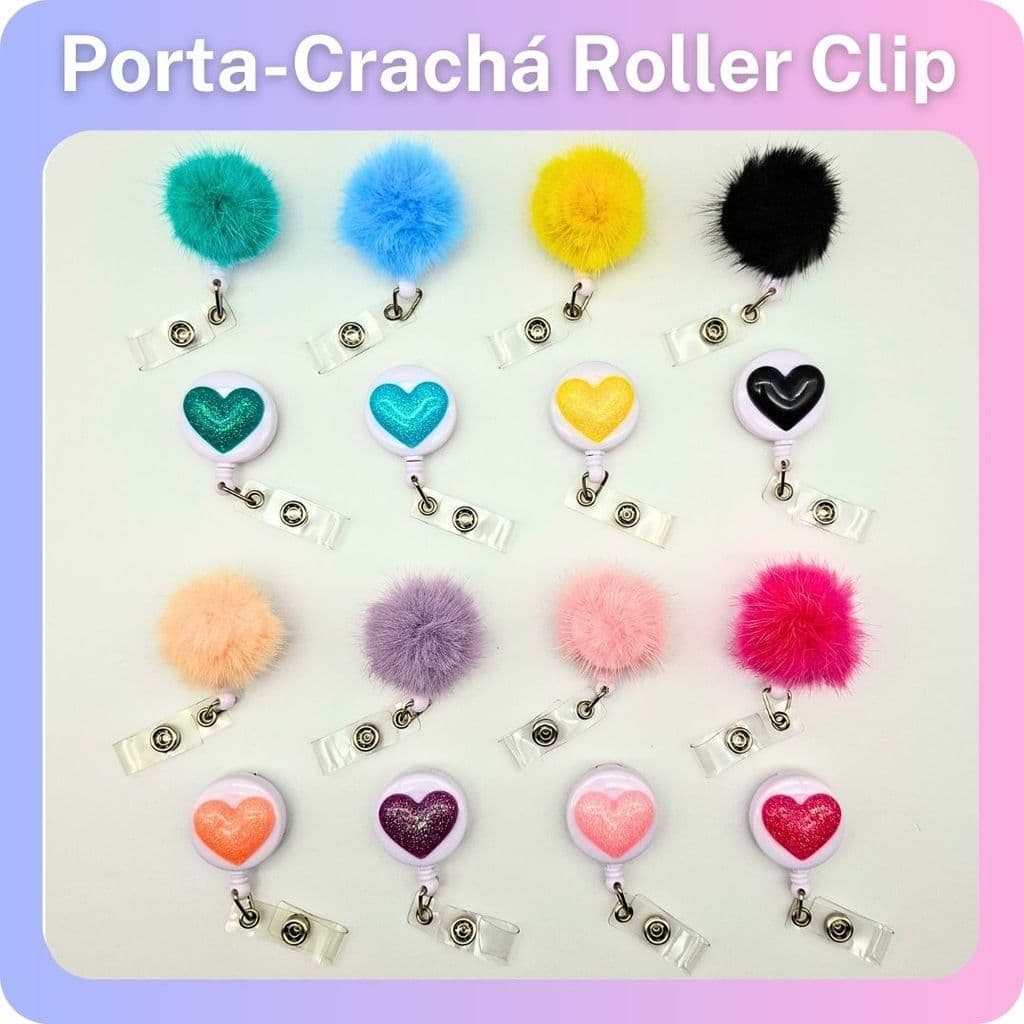 Porta-Crachá Retrátil Roller Clip Divertido