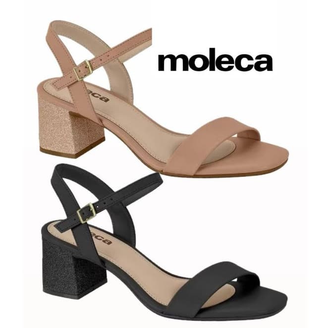 Sandália Feminina 5496.101 Moleca Original Salto Baixo Bloco Grosso Casual e Confortavel
