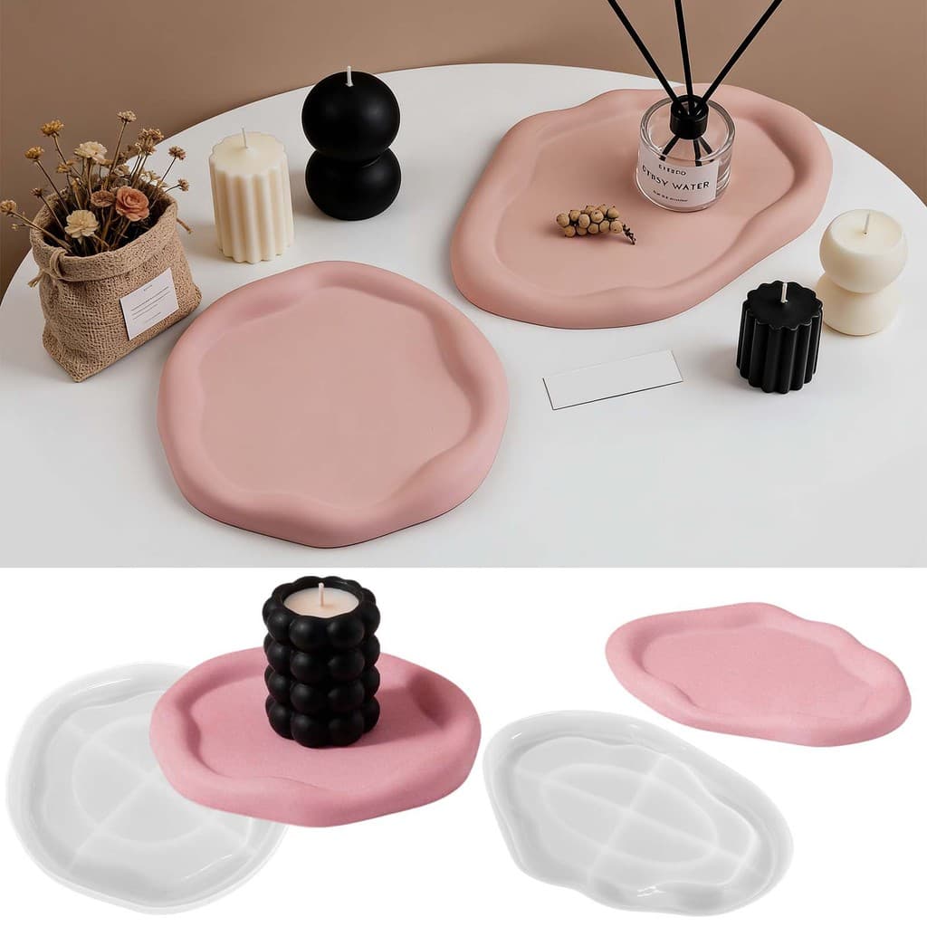 Molde de Silicone para Bandeja de Armazenamento em Forma Irregular de Nuvem de Cimento de Gesso de Resina DIY Fat Yaya M