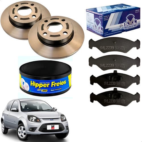 Kit Discos De Freio E Pastilhas Ford Ka 1.0 1997 A 2013.