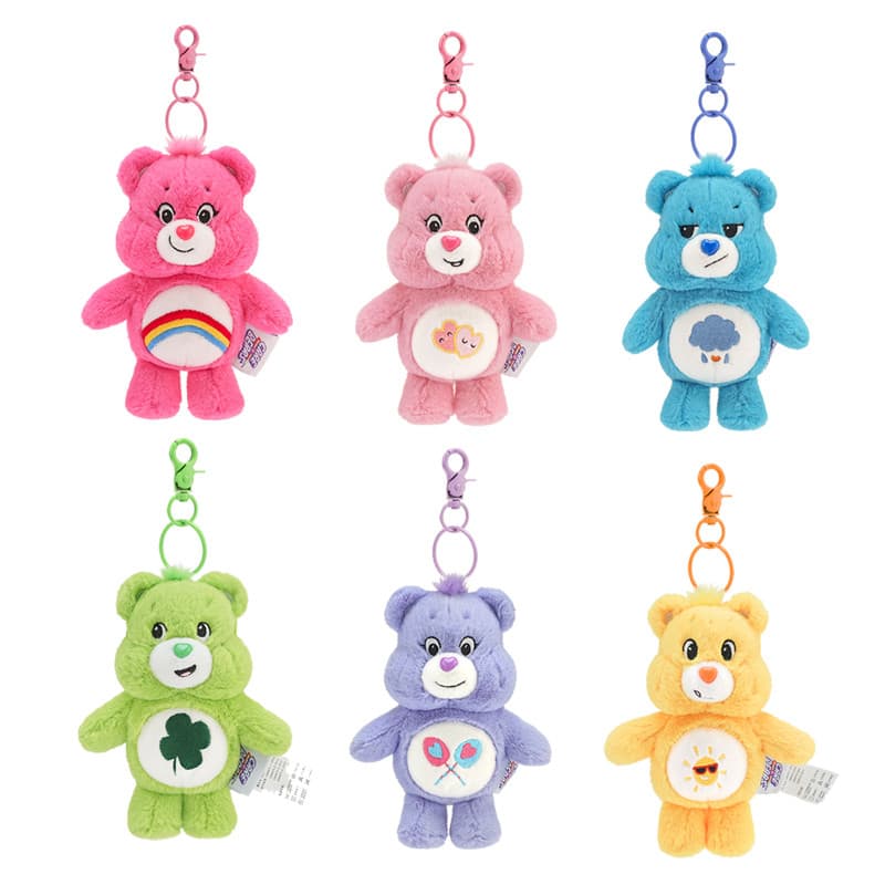 Ursos De Cuidado De Pelúcia Kawaii Carebears Arco-Íris Urso Anime Hobby Brinquedo Chaveiro Saco Com Som Bonecas Presente