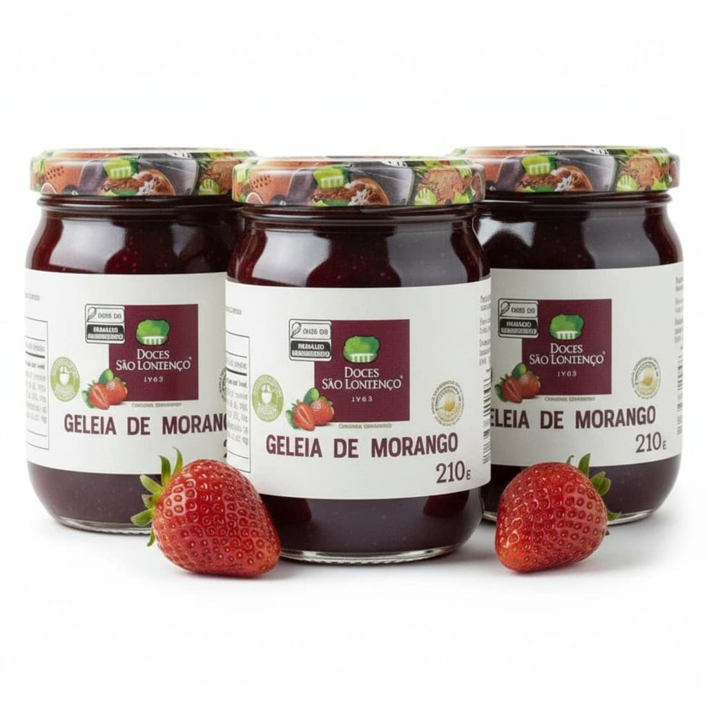 Kit c/ 3und Geleia de Morango Tradicional São Lourenço 210g