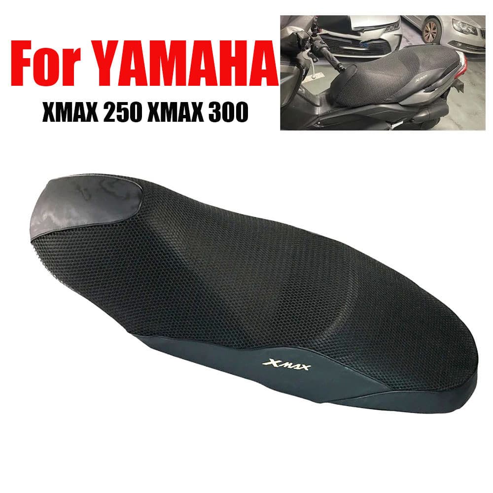 Para Yamaha XMAX250 XMAX300 capa de assento de motocicleta, malha 3D em forma de favo de mel, isolamento térmico e respi