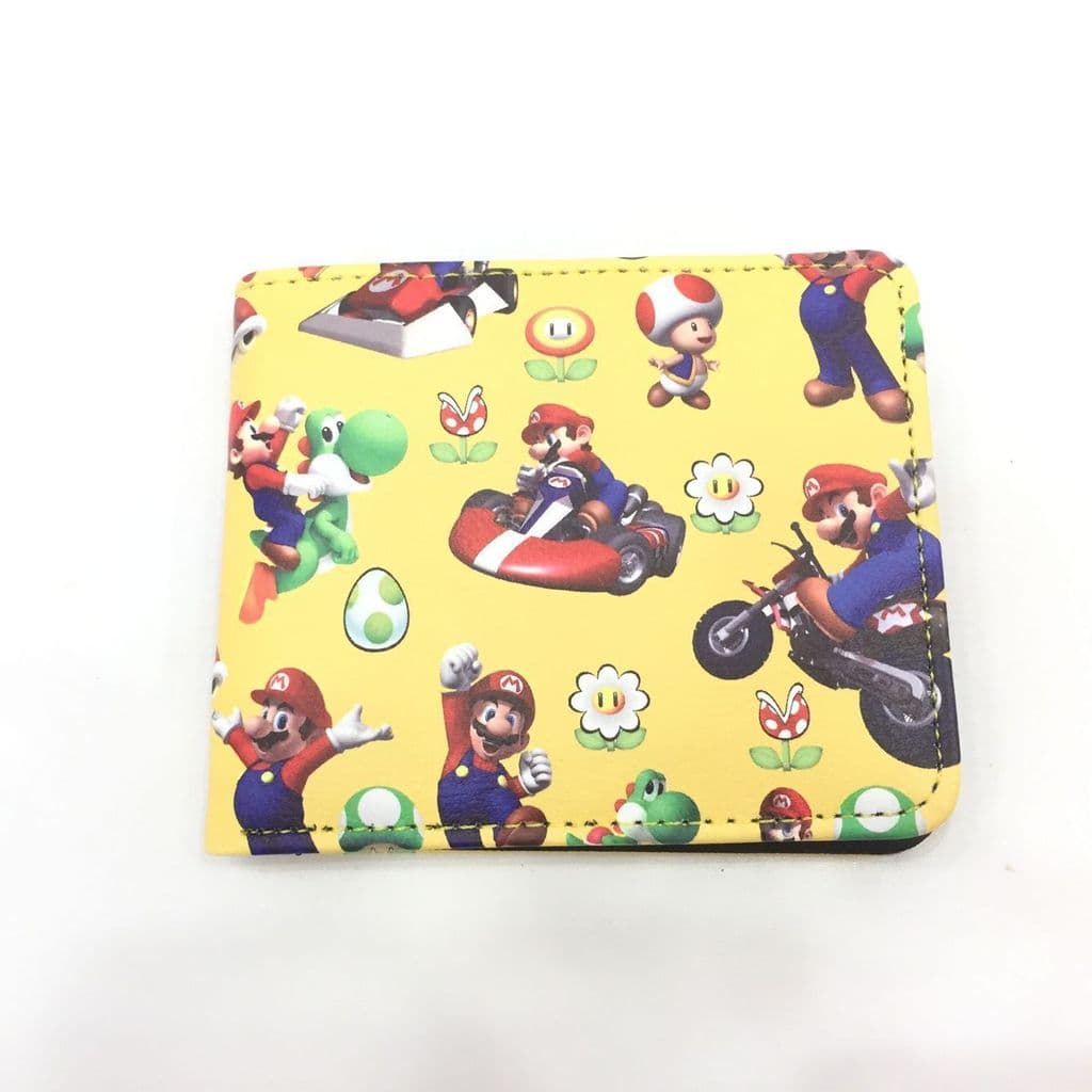 Carteira masculina WE4V Carteira masculina porta cartão Super Mario Super Mario Carteira para presente de aniversário