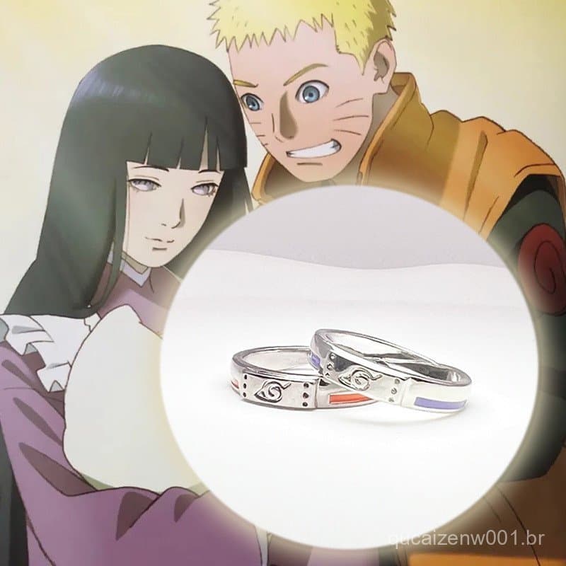 Anime Naruto Anel Uzumaki Hyūga Hinata Anéis De Casal Ajustáveis Halloween Cosplay Acessórios De Moda