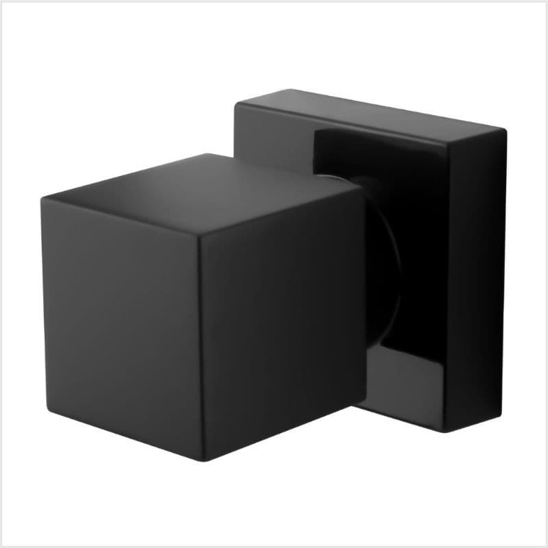 Acabamento chuveiro Quadrado Metal Preto Fosco padrao deca Registro Pressão gaveta