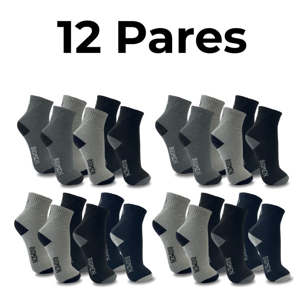 Kit 12 Pares Meia Masculina Cano Alto Biomen