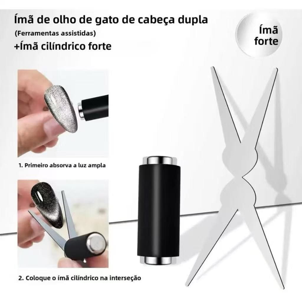 Imã para esmalte magnético olho de gato efeito francesinha s