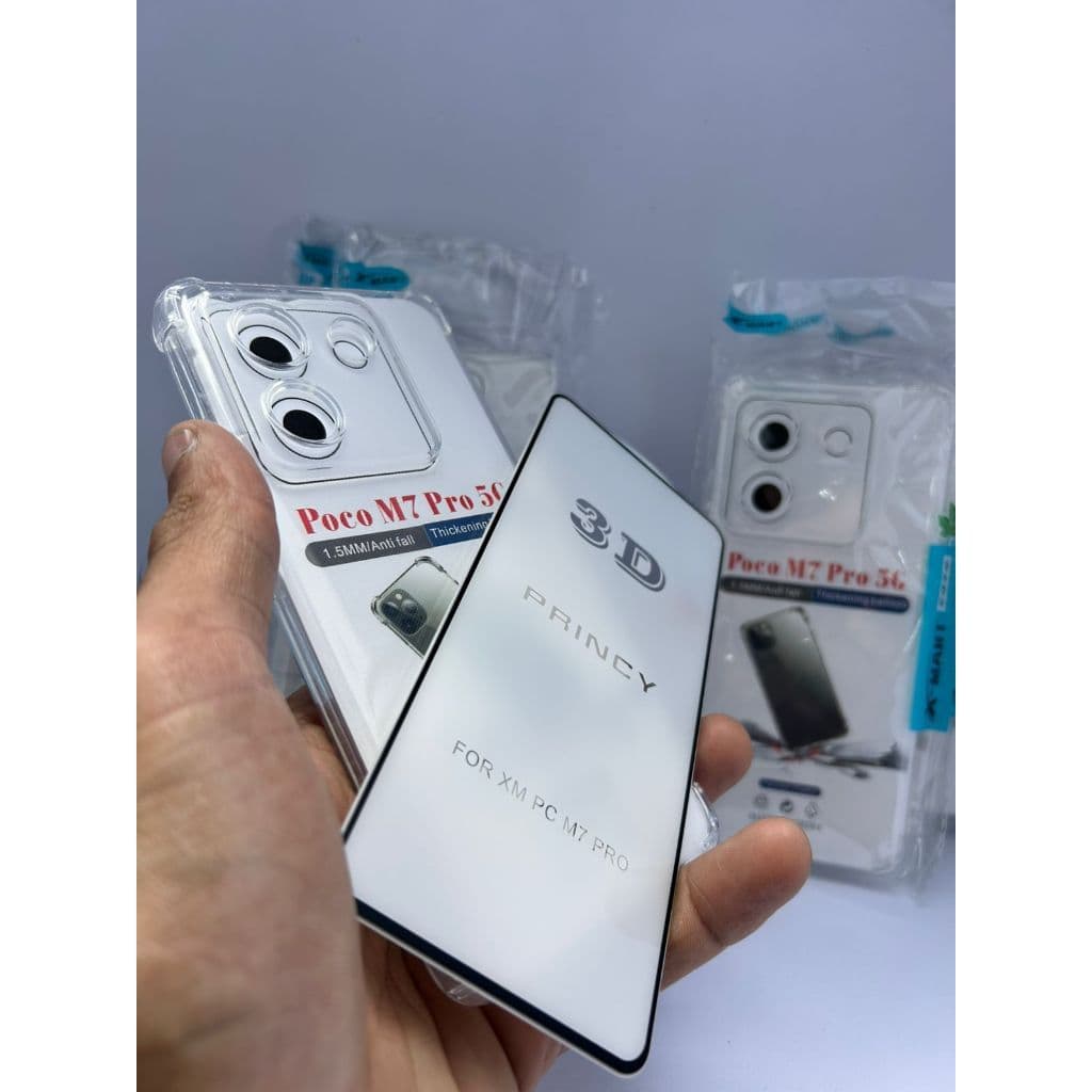 Capa Poco M7 Pro 5G Transparente Anti - Impacto / Película 3D Vidro