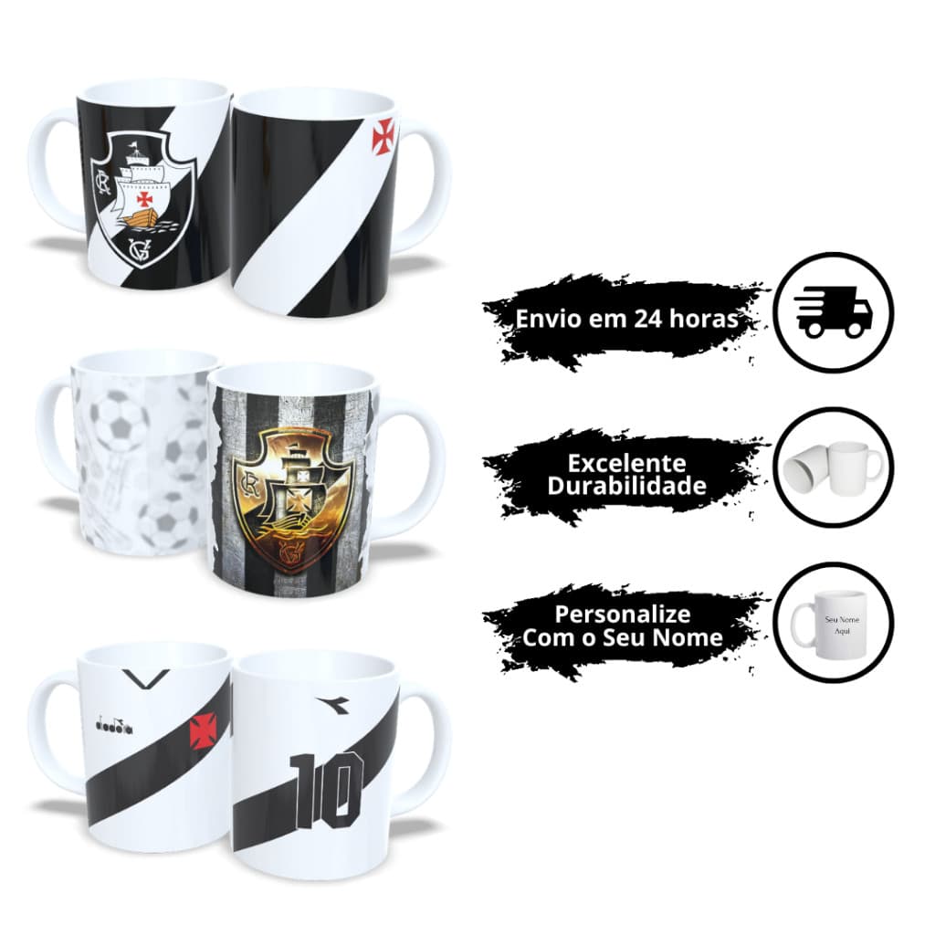 Caneca do Vasco! Vários Modelos do Gigante da Colina! Envio em 24 horas + Promoção Exclusiva!