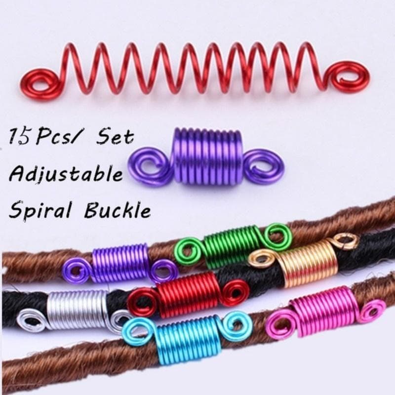 Espiral Cabelo Twister Peruca Jóias Trança Suja Dreadlock Anel De 15 Peças/10/5