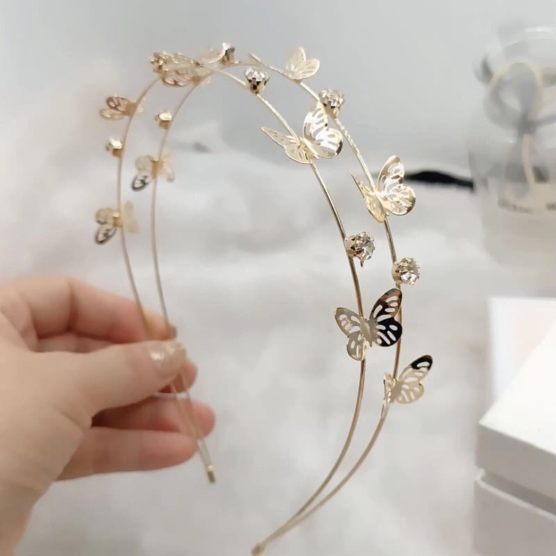 Tiara Fashion Com Cristal De Strass Dourado / Prateado / Acessório De Cabeça