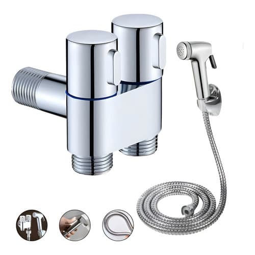 Ducha Higiênica Chuveirinho Com Registro Duplo Moderno Abs Kit Completo