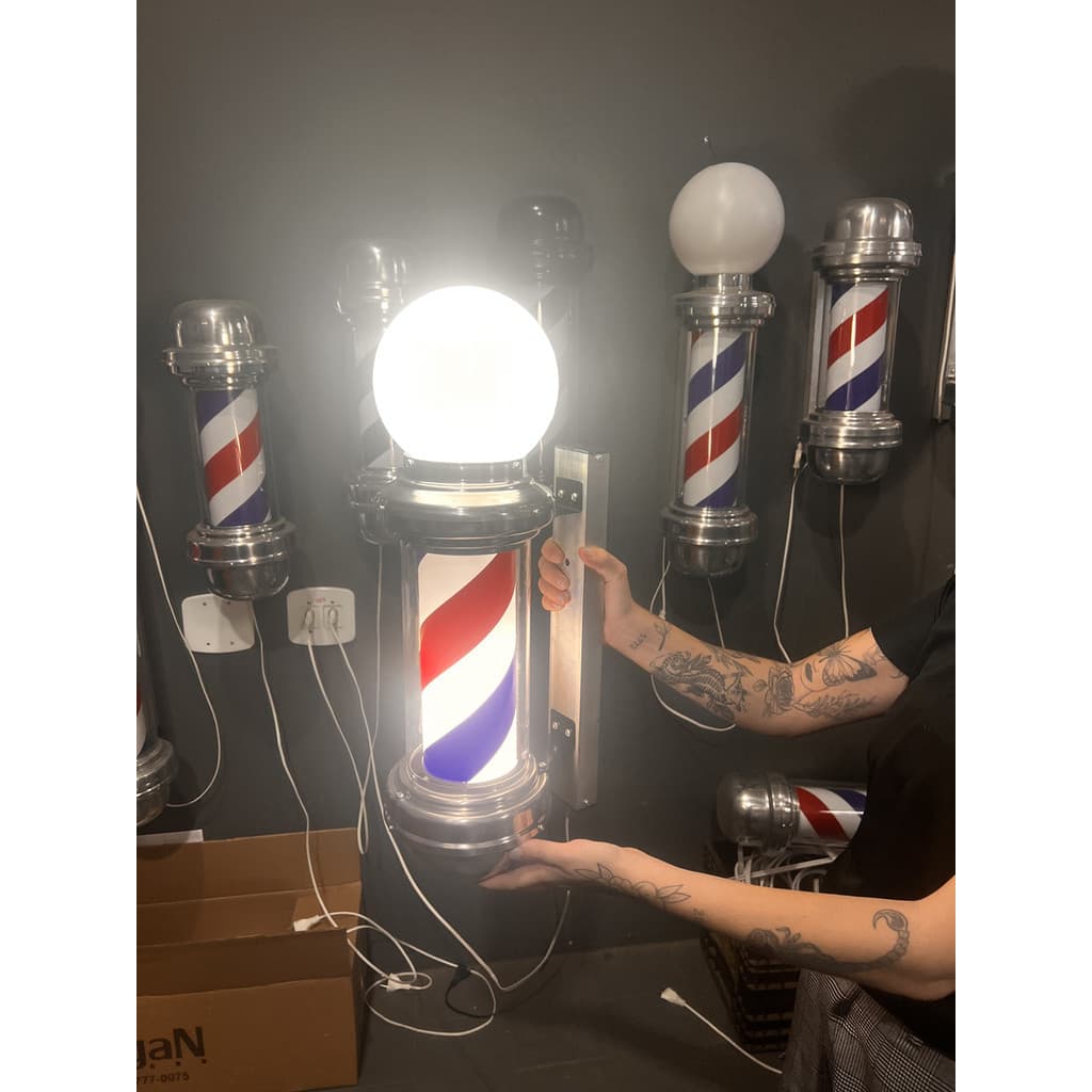 Barber Pole Barbershop Giratório 52cm Auvic Barbers