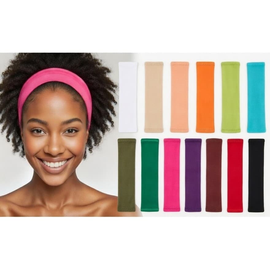 Kit 6/12 Faixas de Cabelo Elásticas Cores Aleatórias | Multiuso Conforto Absoluto Sem Marcas