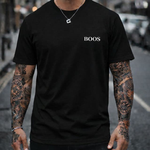 Camiseta Masculina BOS Blusa Premium 100% Algodão Gola Redonda
